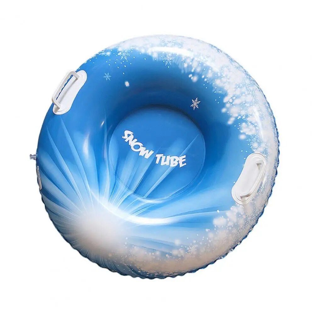 Heavy-Duty Inflatable Snow Tube with Cold-Resistant Snowflake Design