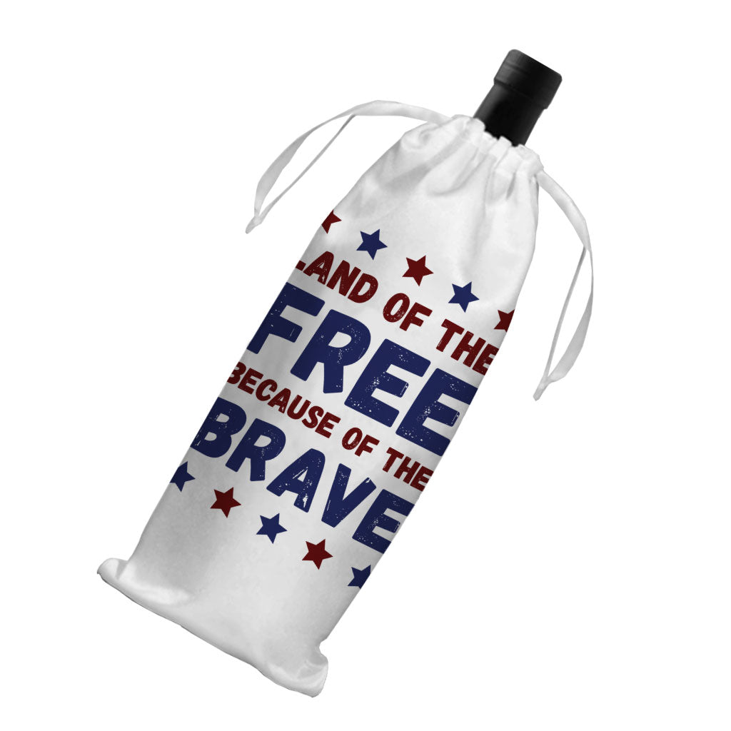 Land Of the Free Wine Tote Bag - Patriotic Wine Tote Bag - Best Print Wine Tote Bag