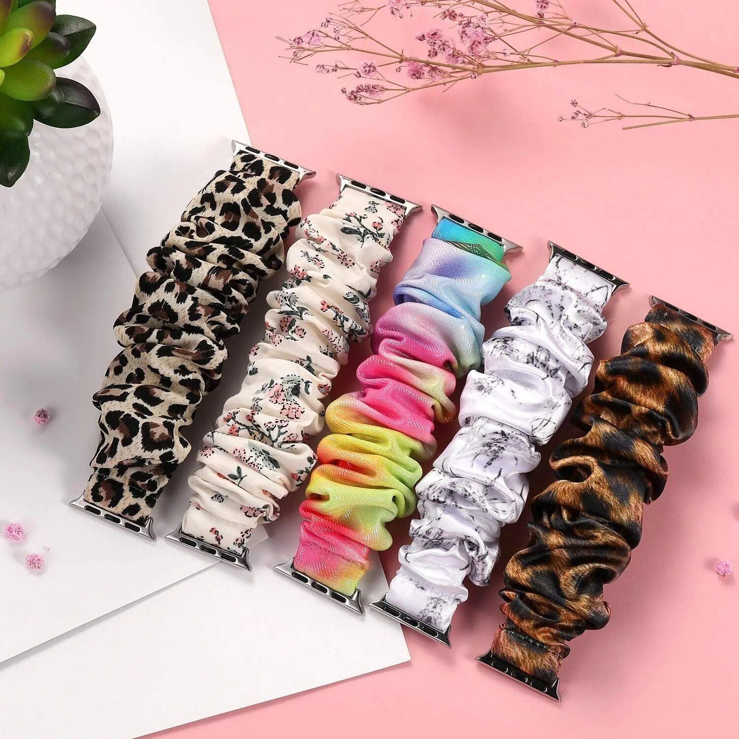 Elastic Scrunchie Apple Watch Band - Nylon Solo Loop Bracelet for All Series