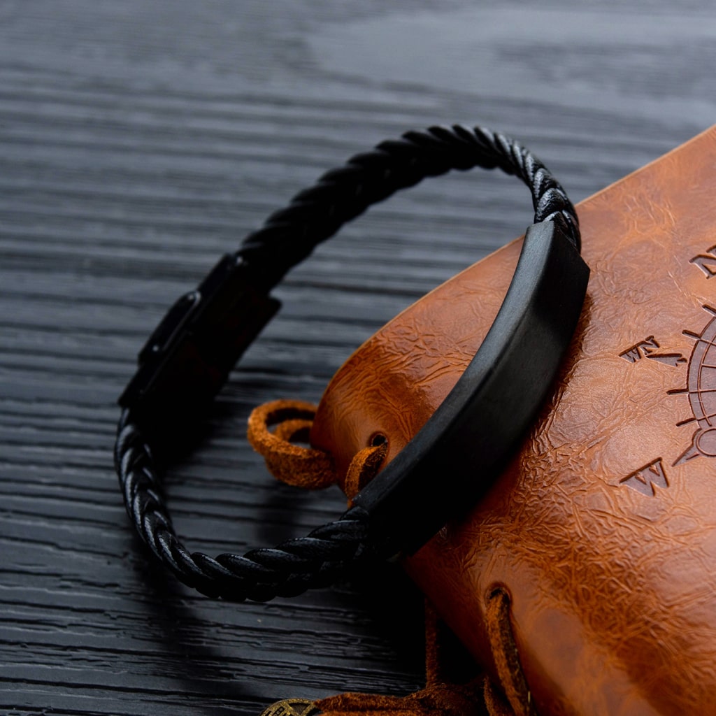 Black Leather Bracelet