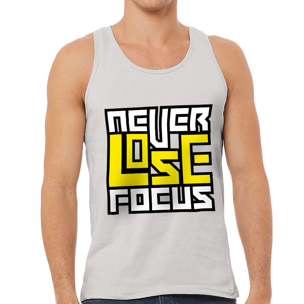 Never Lose Focus Tank - Inspirational Workout Tank - Printed Jersey Tank