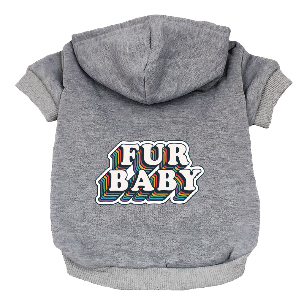 Fur Baby Dog Hoodie - Colorful Dog Coat - Word Art Dog Clothing