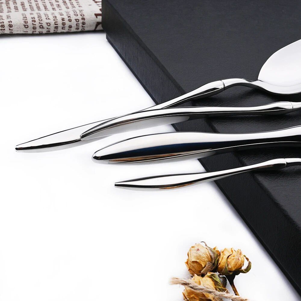 Elegant Mirror-Polished Stainless Steel Cutlery Set