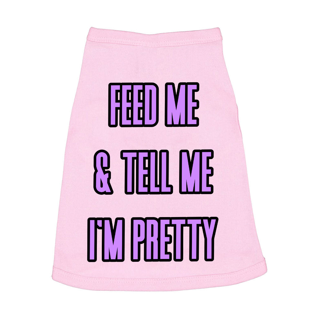 Feed Me Dog Sleeveless Shirt - Word Design Dog Shirt - Dog Theme Dog Clothing