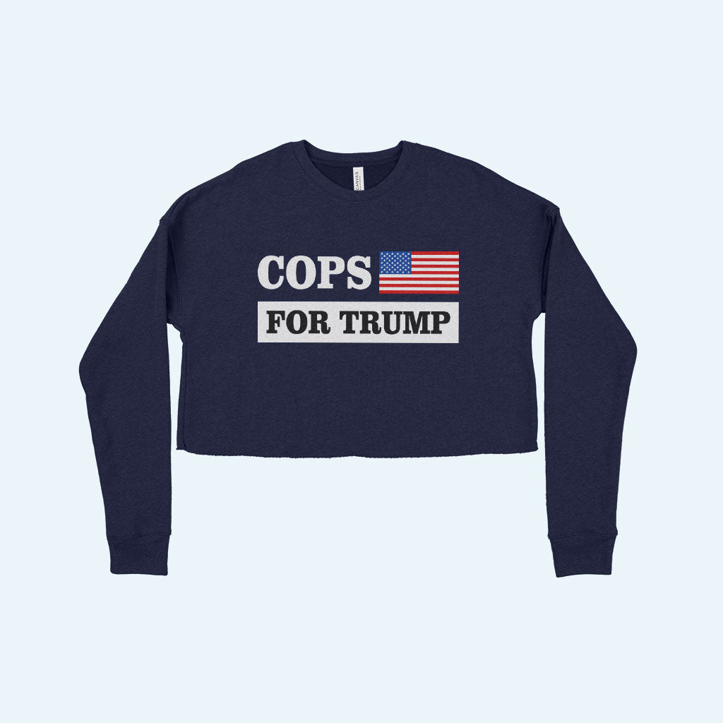 Women's Cropped Cops for Trump Sweatshirt - Donald Trump Sweatshirt