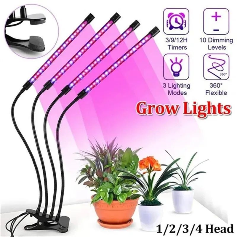 Multi-Mode Indoor LED Grow Light with Timer & 10-Level Dimmer