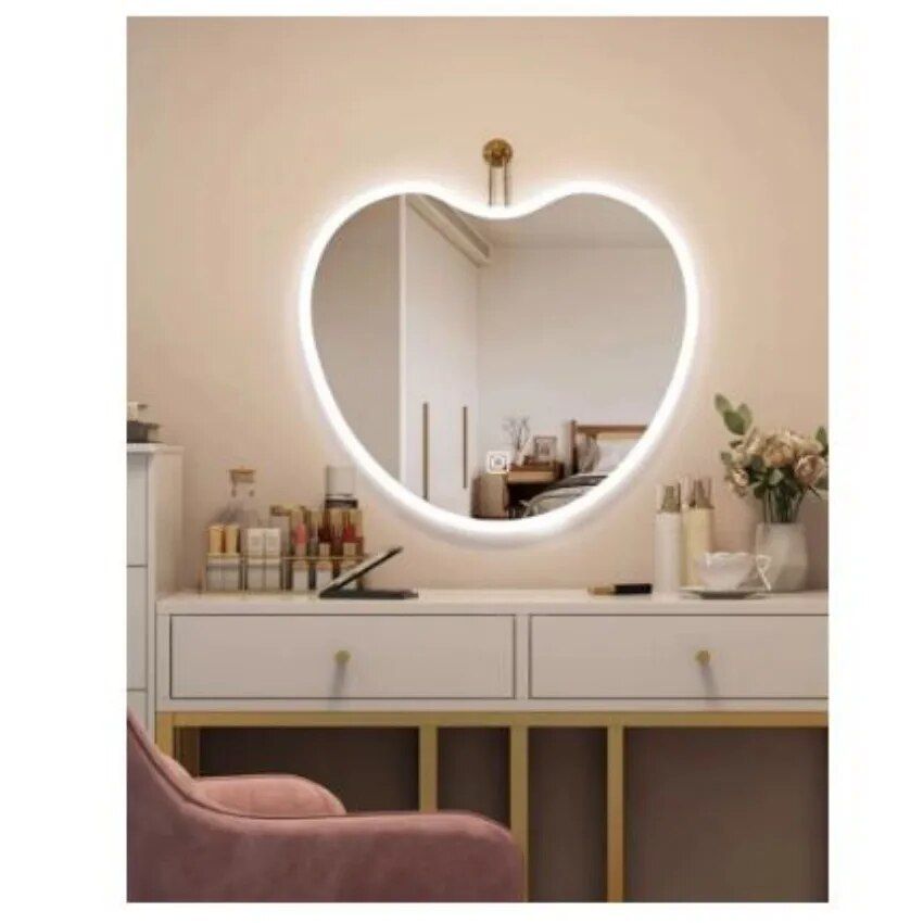 Cloud Heart Shaped Makeup Mirror LED