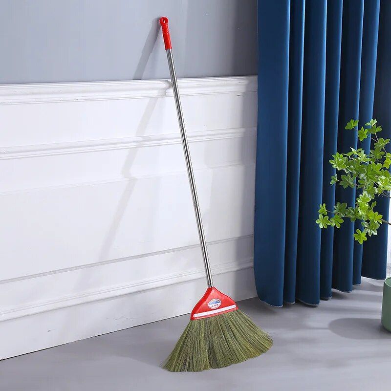 Eco-Friendly Soft Hair Hand Broom - Natural Miscanthus Weave with Stainless Steel Handle