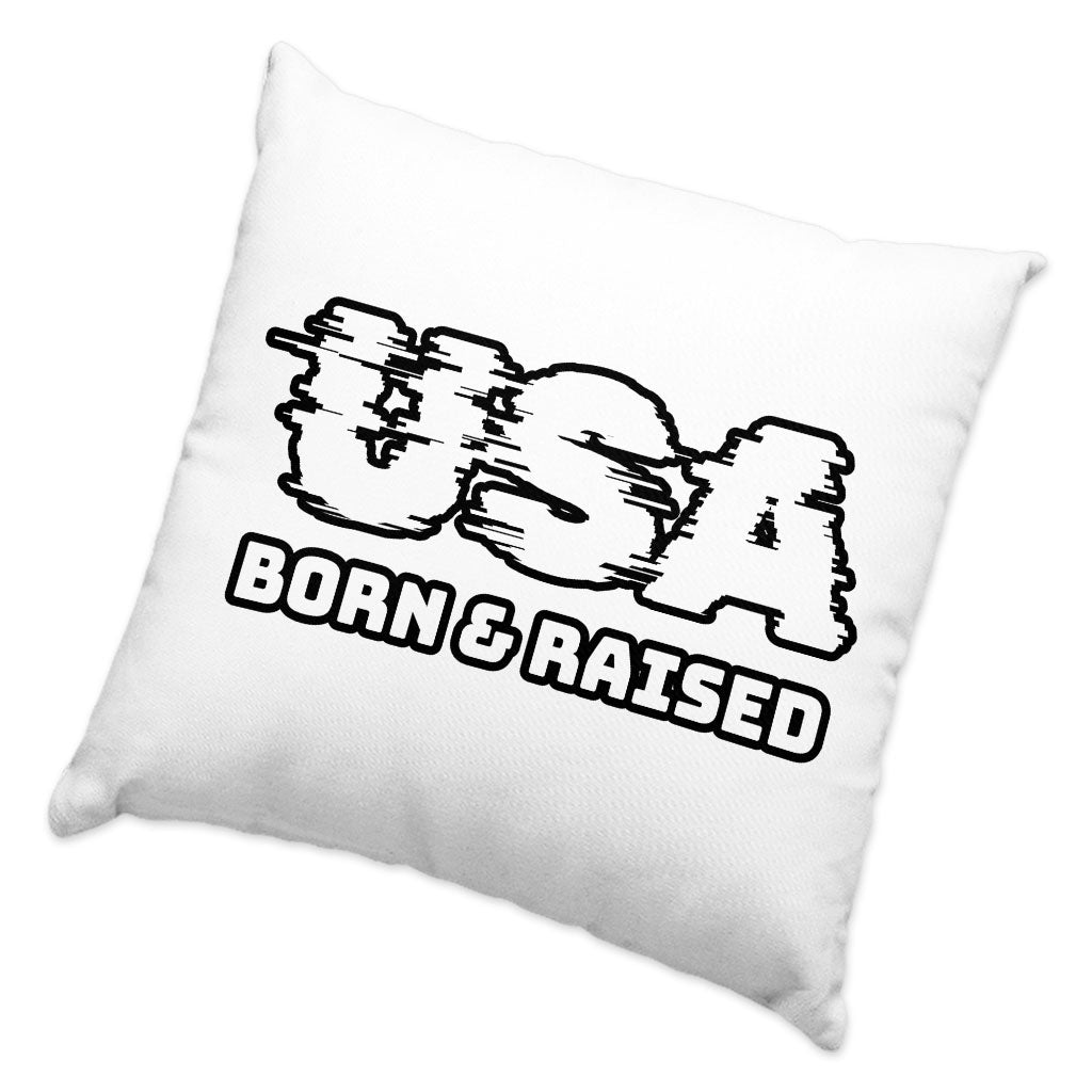 Born in the USA Square Pillow Cases - Patriotic Design Pillow Covers - Cool Design Pillowcases