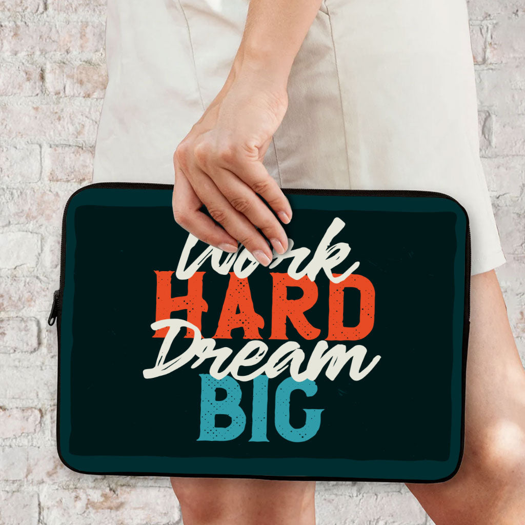 Work Hard Dream Big MacBook Air 14" Two-Sided Sleeve - Motivational Laptop Sleeve - Cool MacBook Sleeve