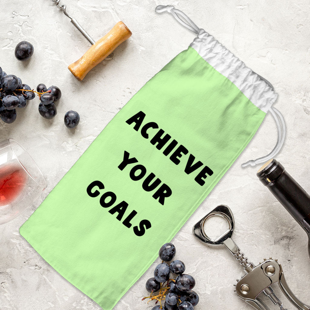 Achieve Your Goals Wine Tote Bag - Trendy Design Wine Tote Bag - Best Print Wine Tote Bag