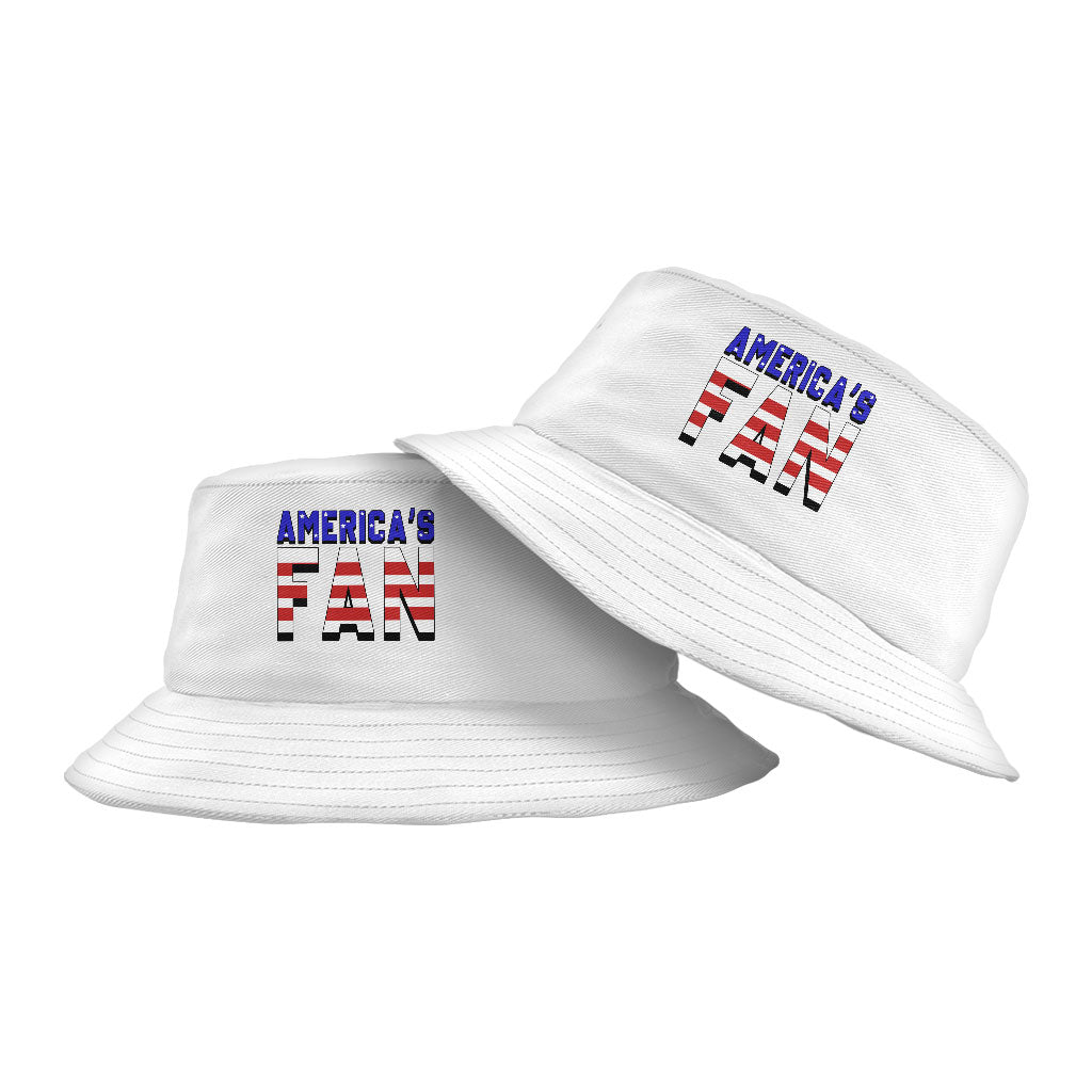 Patriotic Design Bucket Hat - USA Flag Hat - Trendy Bucket Hat