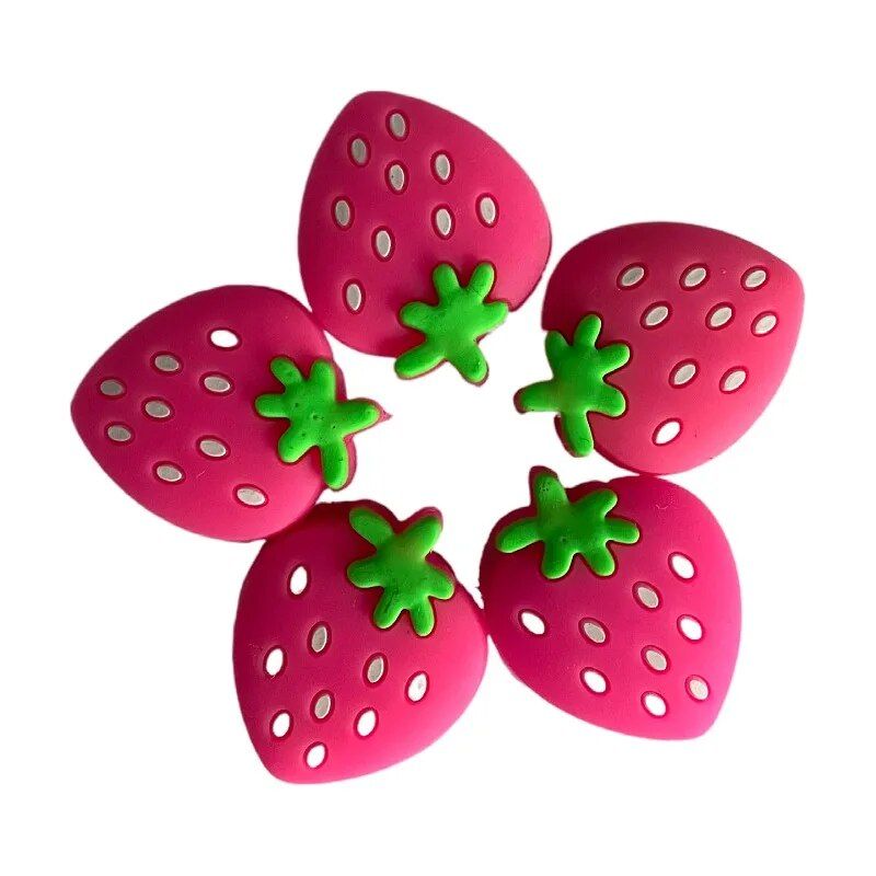 Strawberry-Shaped Tennis Racket Vibration Dampeners - 5Pcs Soft Silicon Shock Absorbers