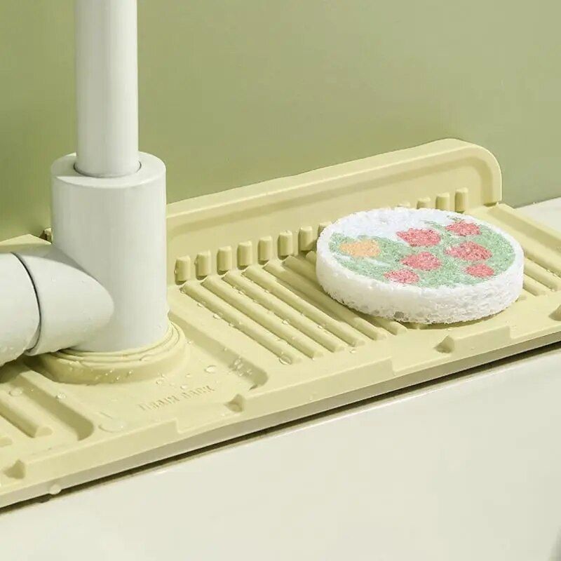 Multi-Functional Faucet Splash Guard & Draining Tray Mat