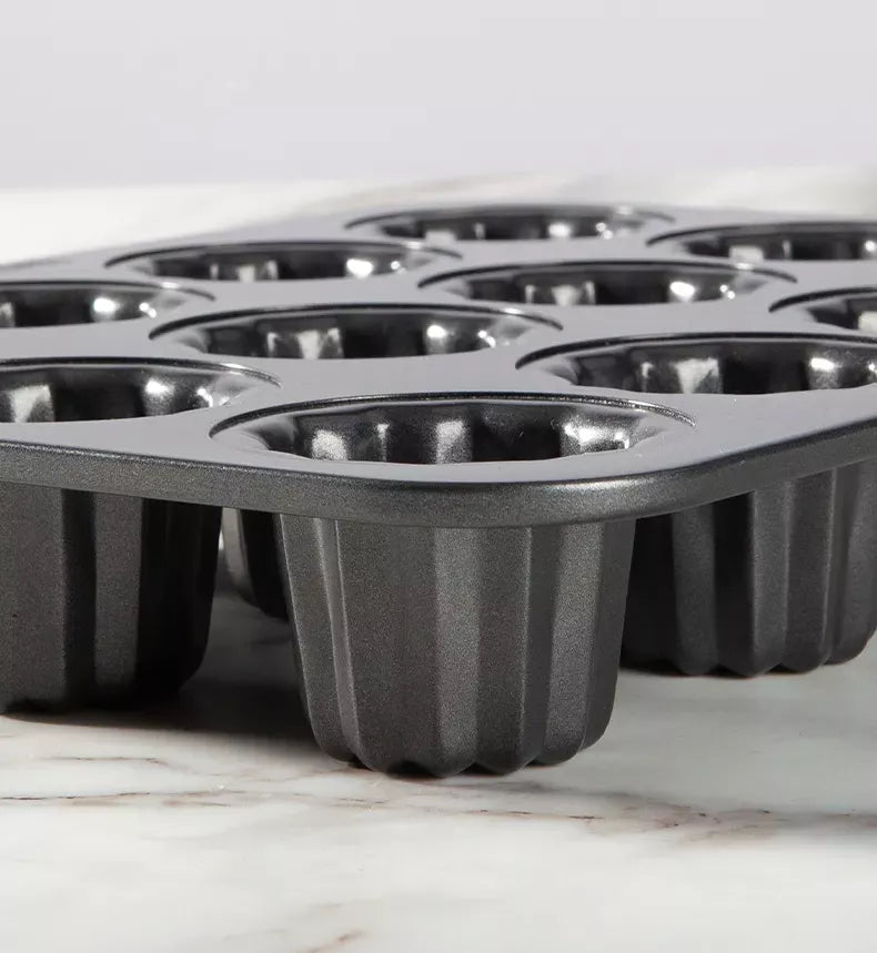 12-Cavity Non-Stick Canele Muffin Bakeware