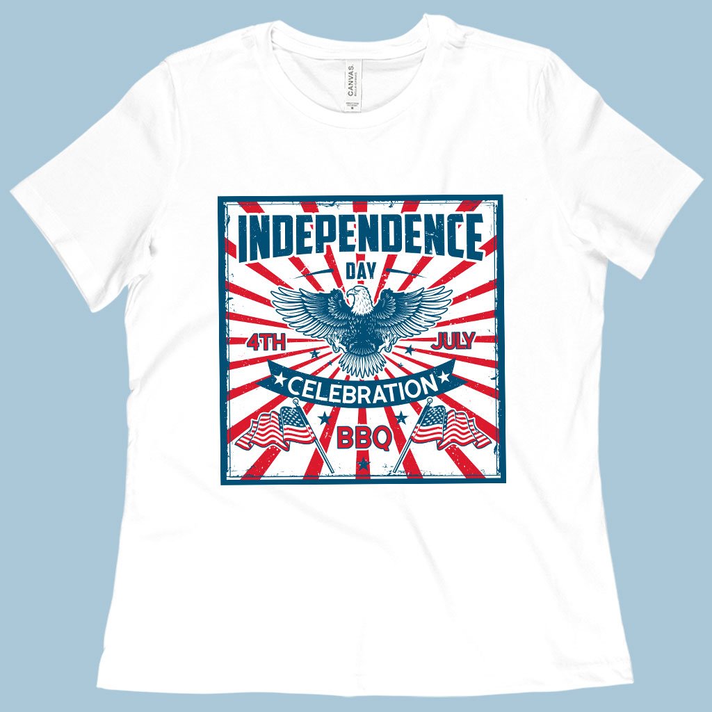 Women's Independence Day Celebration T-Shirt - Vintage Independence Day T-Shirt - Patriotic T-Shirt