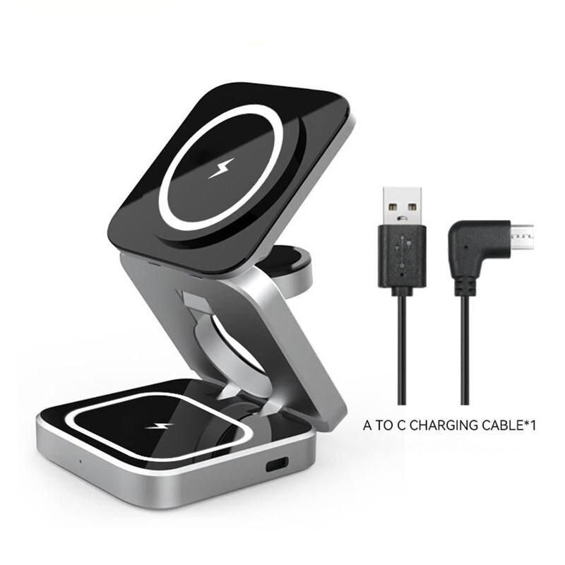 Ultimate 3-in-1 Foldable Magnetic Wireless Charger for Multiple Devices