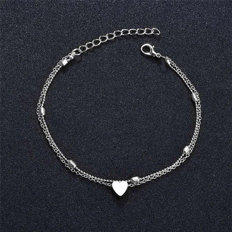 Chic Geometric Heart Anklet