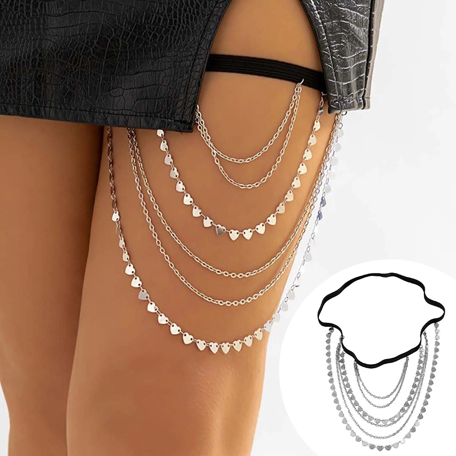 Elegant Rhinestone Leg Chain