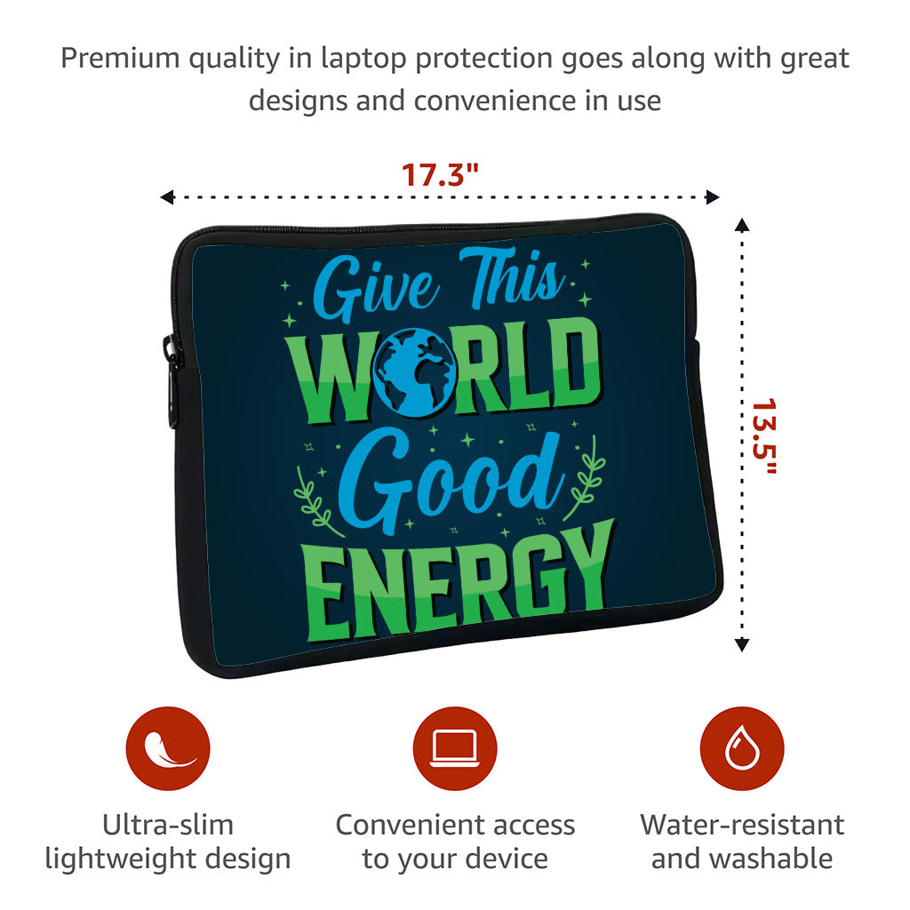 Give the World Good Energy MacBook Pro 16" Sleeve - Cute Laptop Sleeve - Printed MacBook Sleeve