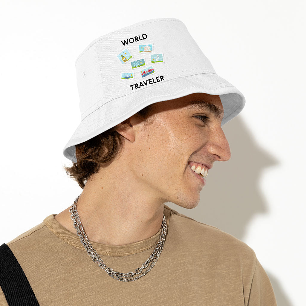 World Traveler Bucket Hat - Unique Hat - Art Bucket Hat