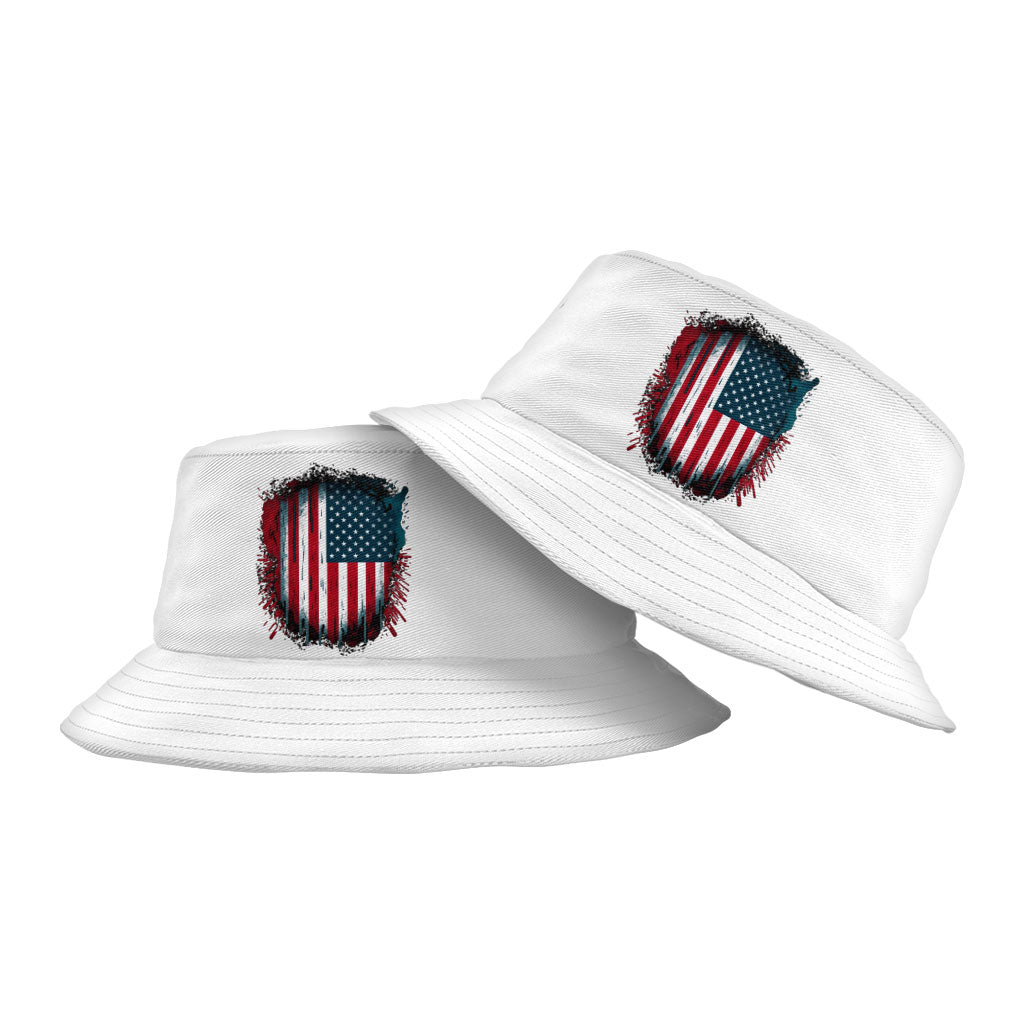 USA Flag Bucket Hat - Patriotic Hat - Cool Art Bucket Hat