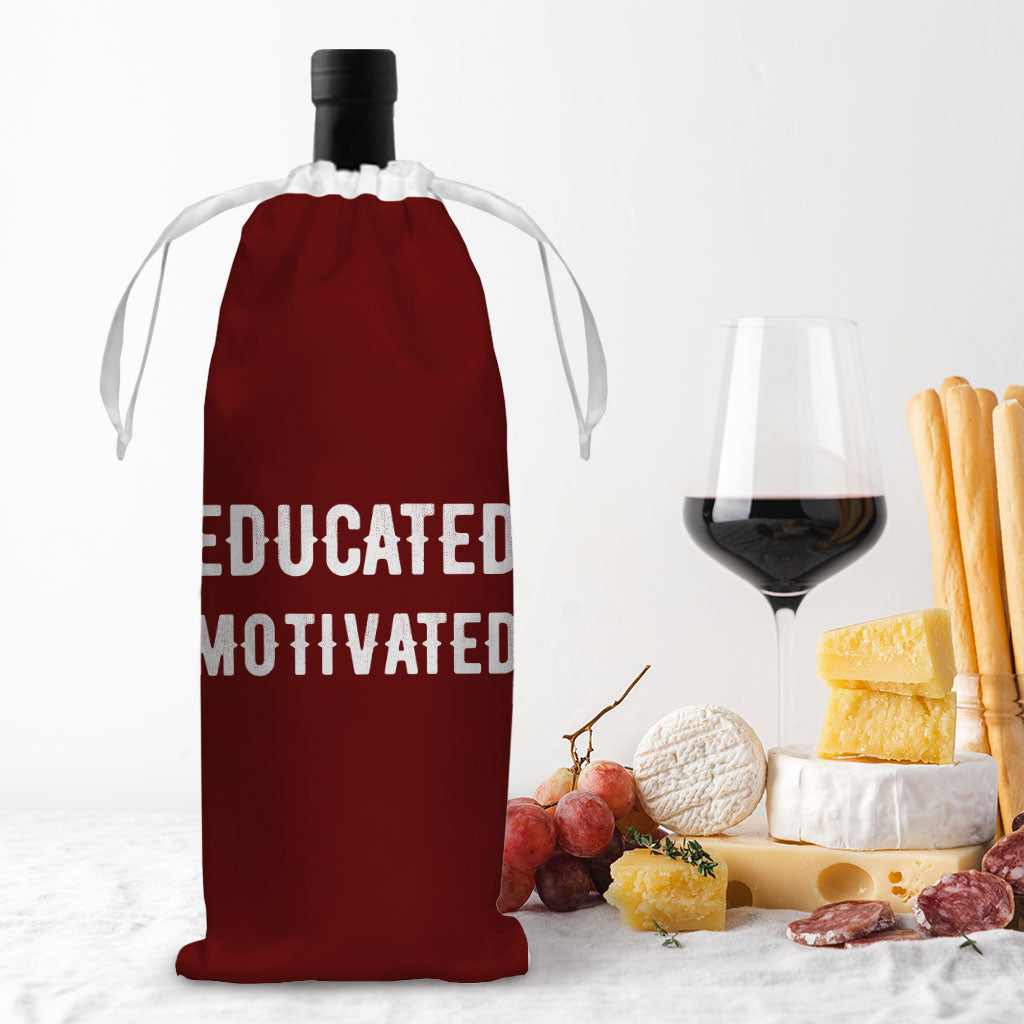 Cool Design Wine Tote Bag - Quote Wine Tote Bag - Printed Wine Tote Bag