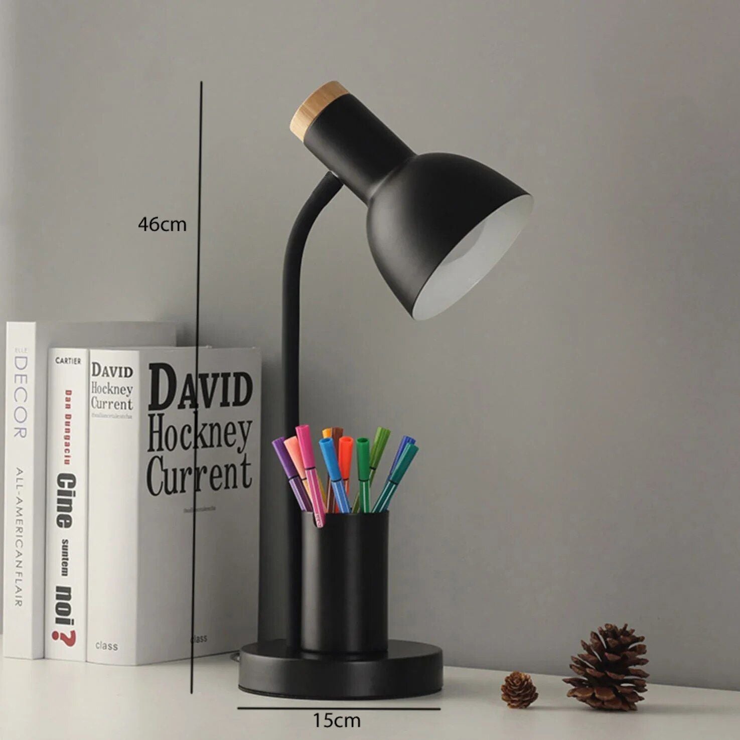 Contemporary Nordic Desk Lamp with Pen Holder - LED Office and Home Decor Light