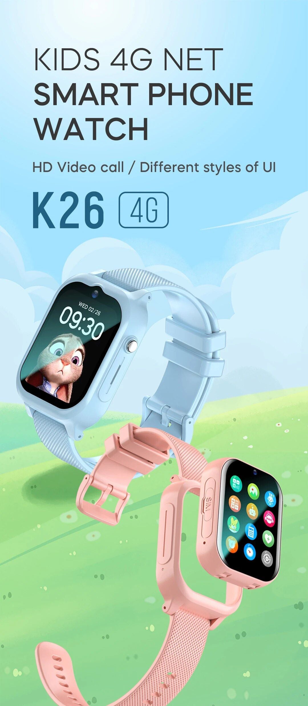 Kids GPS Smart Watch - 4G Safety Tracker with SOS & Waterproof Design