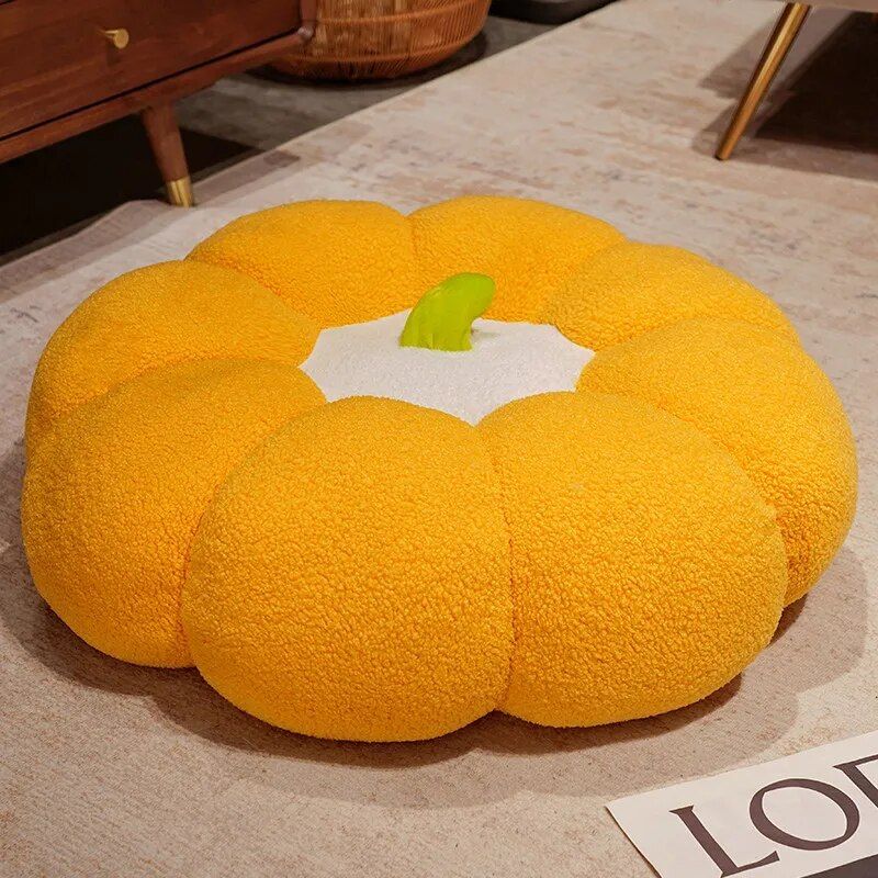 Plush Pumpkin-Shaped Futon Cushion