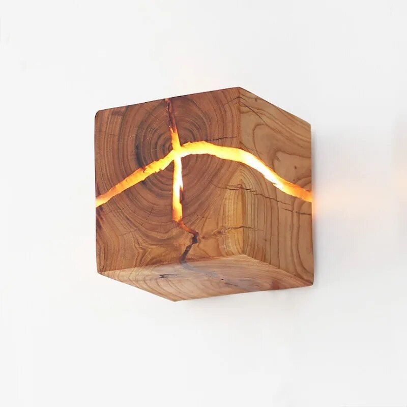 Modern Solid Wood LED Wall Lamp