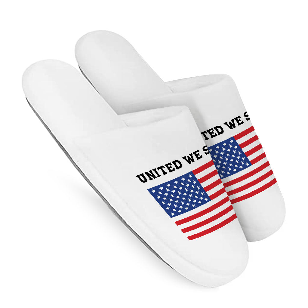 USA Flag Memory Foam Slippers - Patriotic Slippers - Trendy Slippers