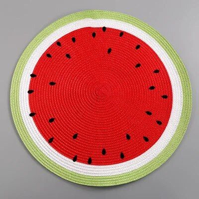 Charming Watermelon Lemon Round Placemats - Eco-Friendly Table Mats for Home Decor