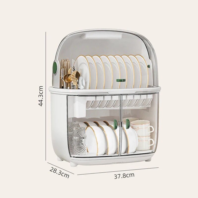 Deluxe Double-Layer Dish Drying Rack: Space-Saving Kitchen Organizer