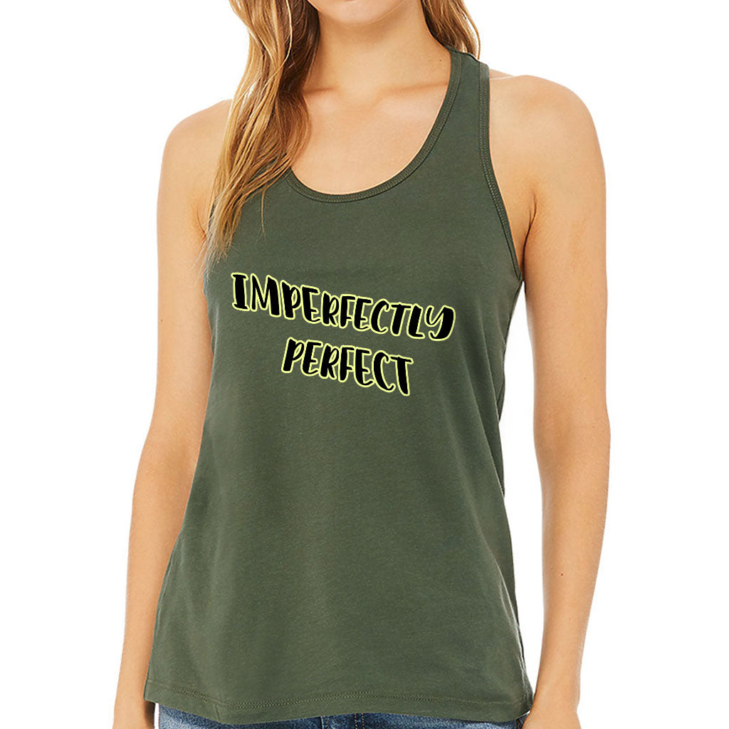 Imperfectly Perfect Women's Racerback Tank - Cool Tank Top - Printed Workout Tank