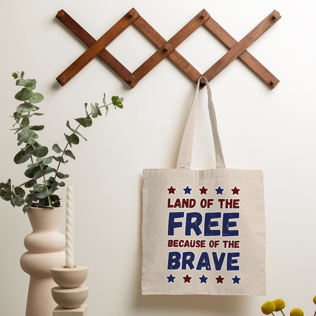 Land Of the Free Small Tote Bag - Patriotic Shopping Bag - Best Print Tote Bag