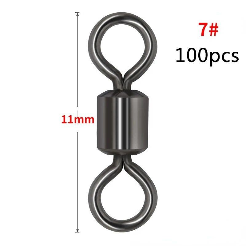 High-Strength Stainless Steel Fishing Swivels with Safety Snap