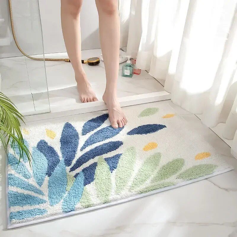 Elegant Geometric Non-Slip Absorbent Floor Mat for Home