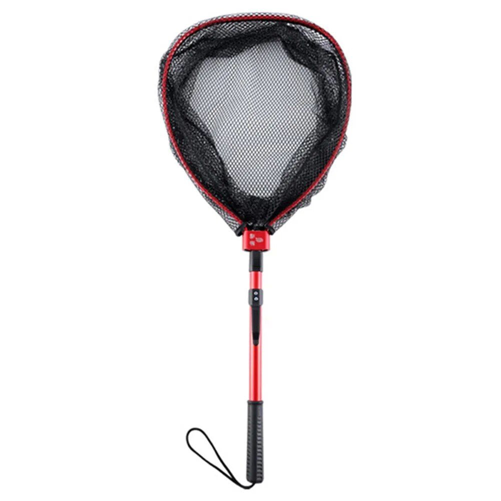 Ultra-Light Folding Fish Landing Net with Anti-Slip Handle and Rubber Mesh