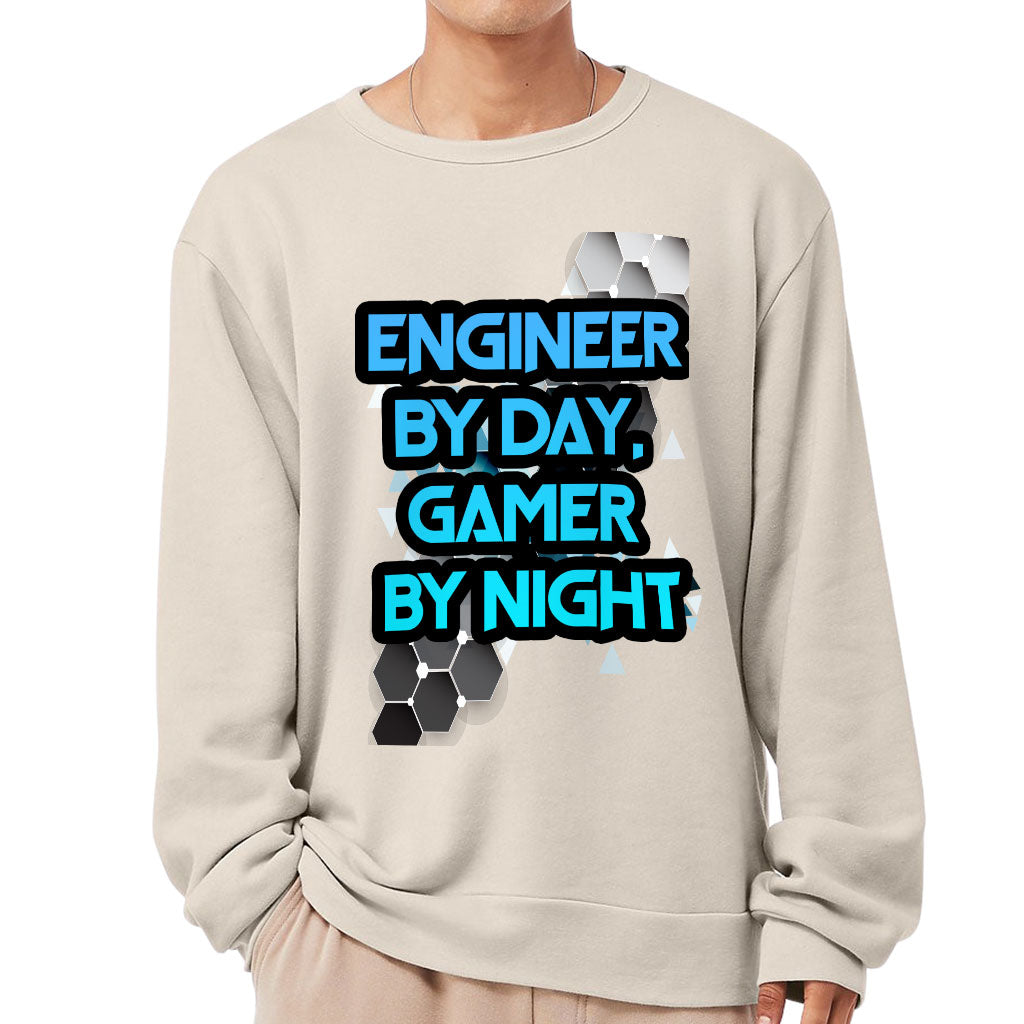 Engineer Gamer Sponge Fleece Sweatshirt - Funny Classic Sweatshirt - Printed Sweatshirt