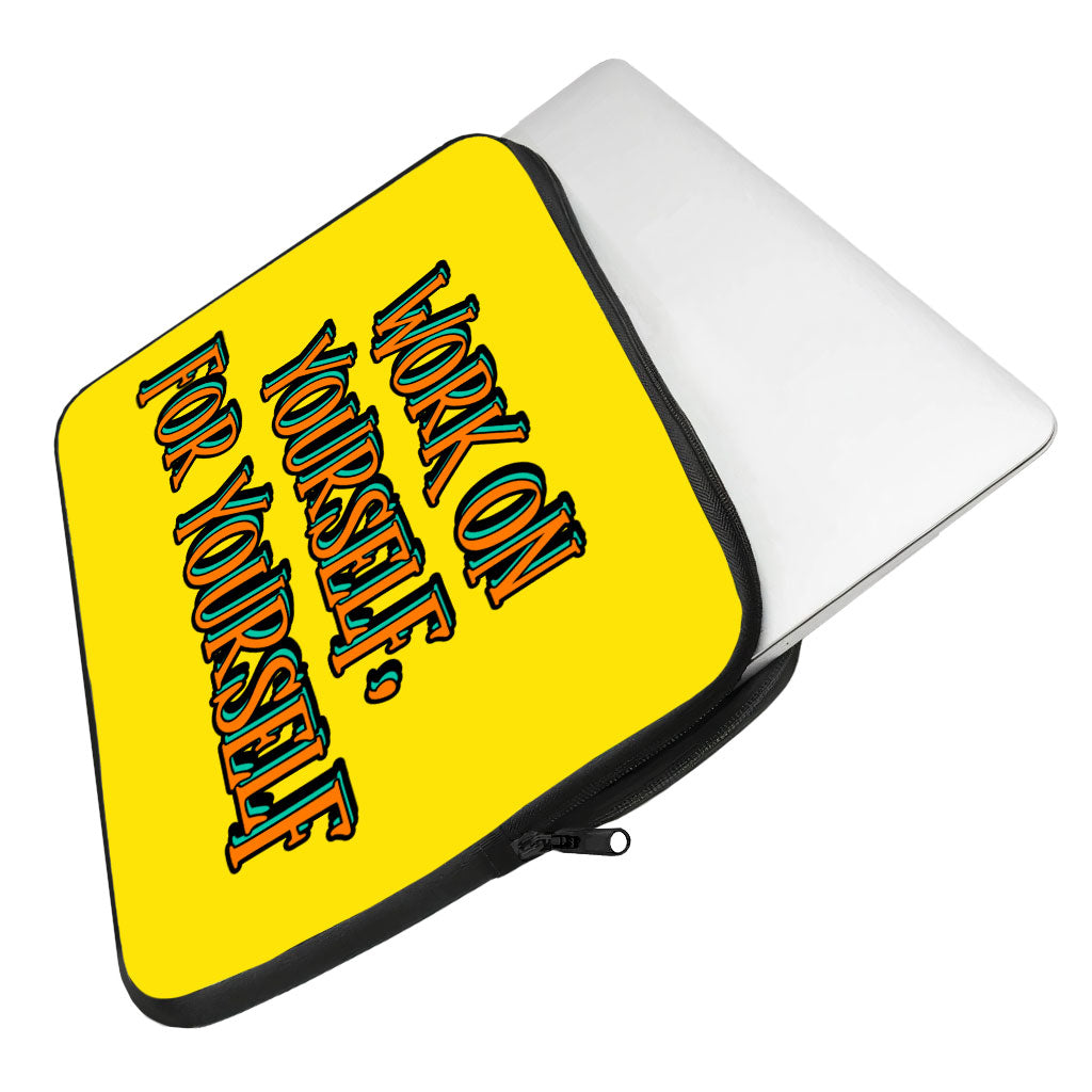 Work on Yourself MacBook Pro 16" Two-Sided Sleeve - Cool Laptop Sleeve - Quote MacBook Sleeve