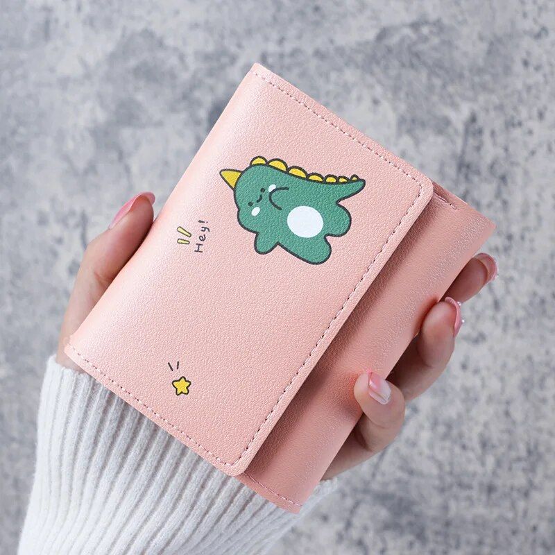 Korean Cartoon-Inspired Compact PU Leather Wallet