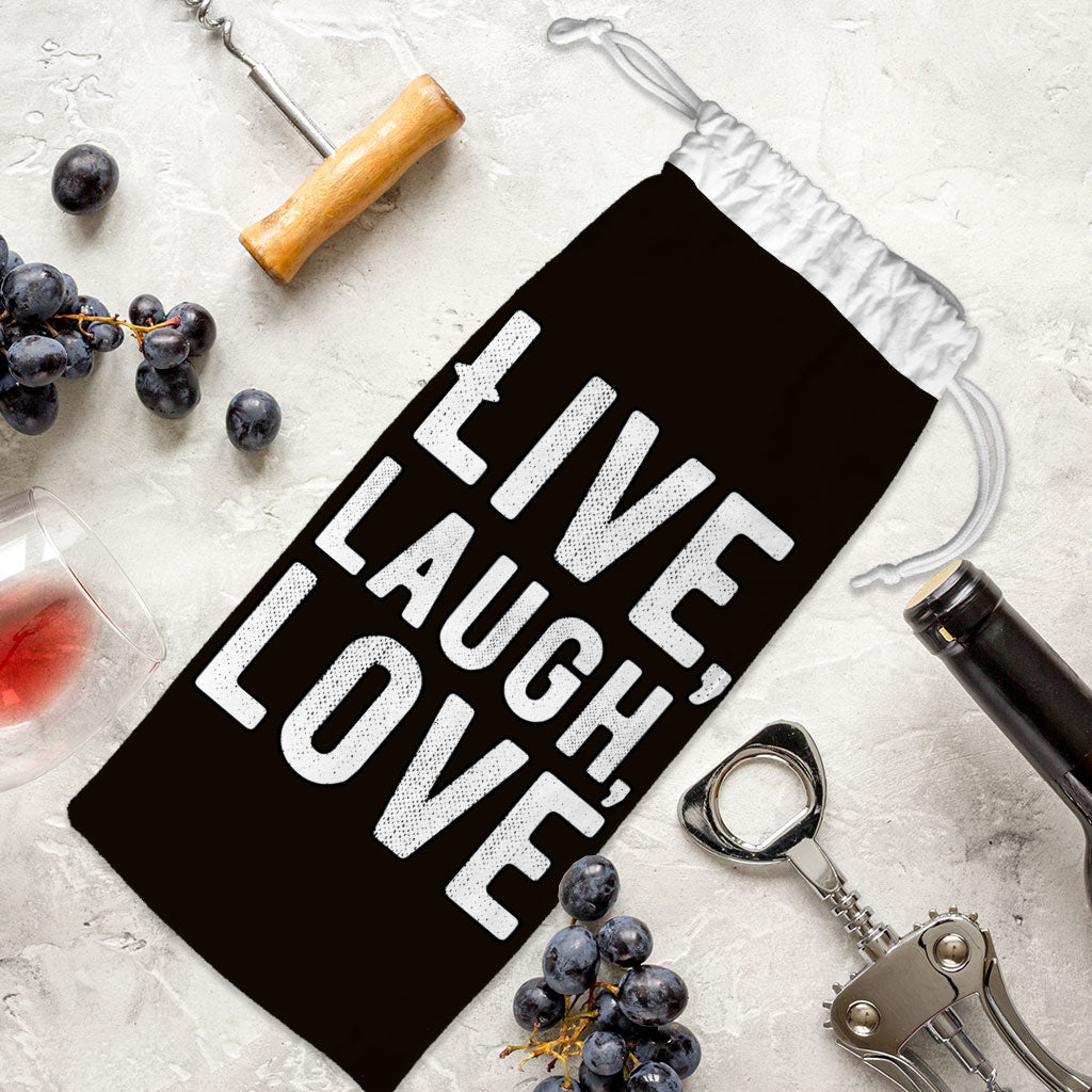 Live Laugh Love Wine Tote Bag - Trendy Wine Tote Bag - Cool Wine Tote Bag