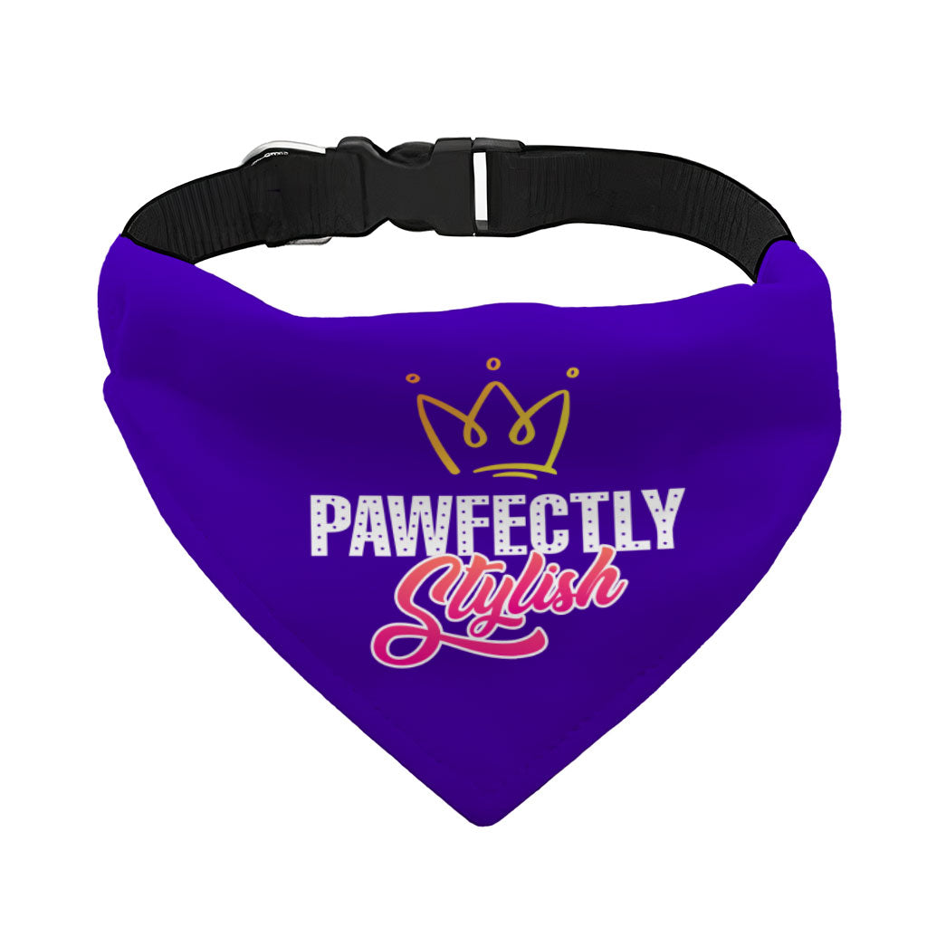 Pawfectly Stylish Pet Bandana Collar - Crown Scarf Collar - Printed Dog Bandana