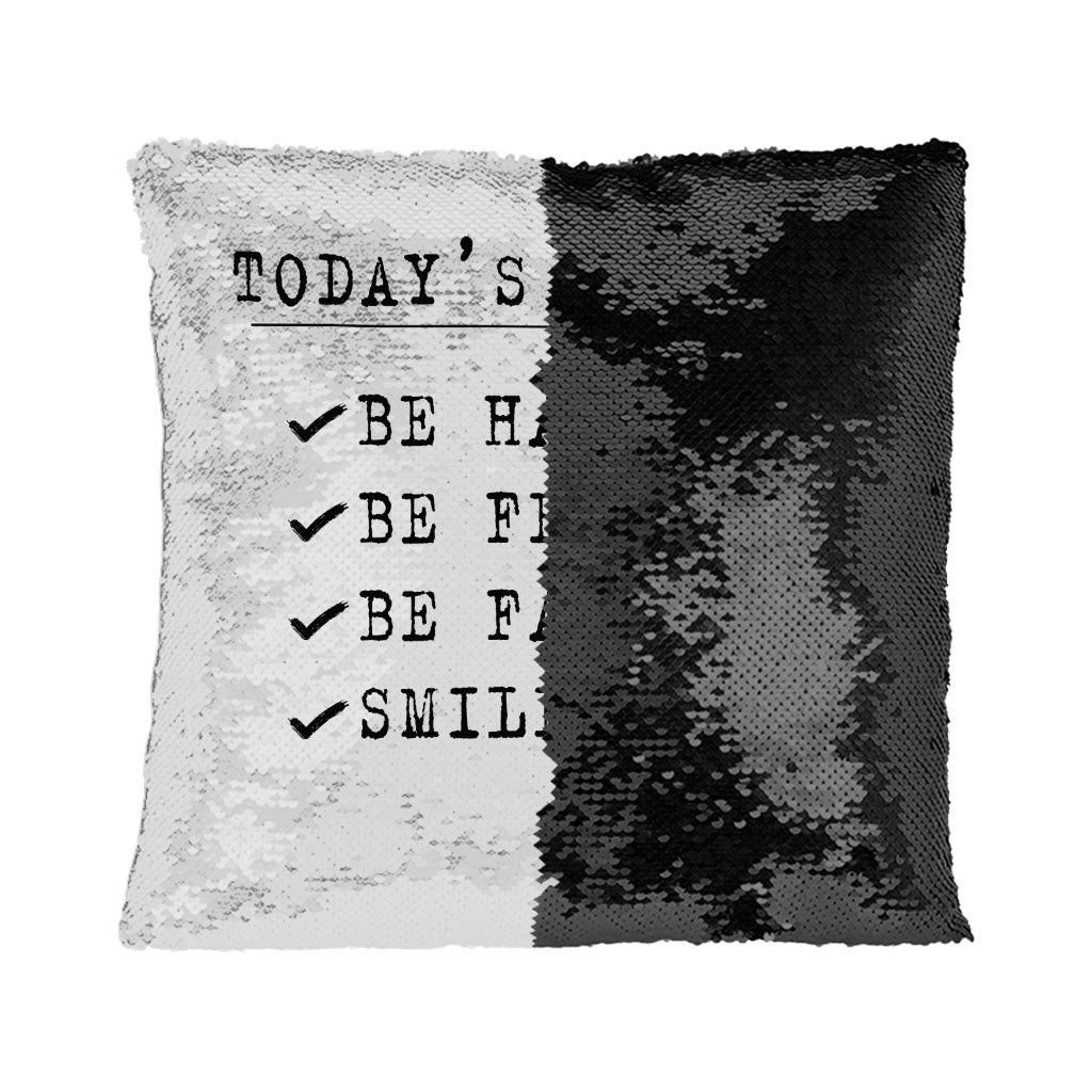 Today's Purpose Sequin Pillow Case - Quote Pillow Case - Graphic Pillowcase