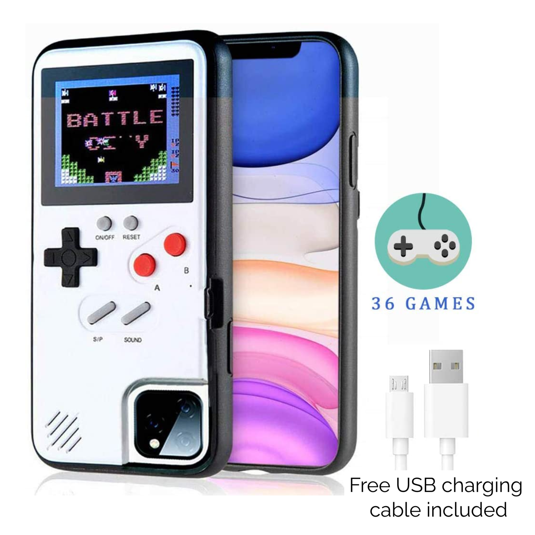 Playable Retro Nostalgic Gaming 36 Color Games iPhone Case