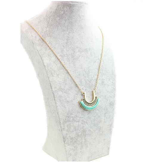 Love U To The Moon Long Turquoise Necklace