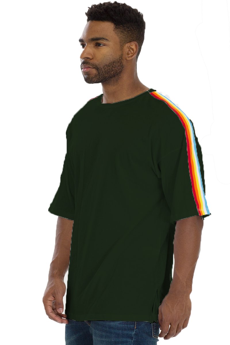 FULL RAINBOW TSHIRT- HUNTER GREEN