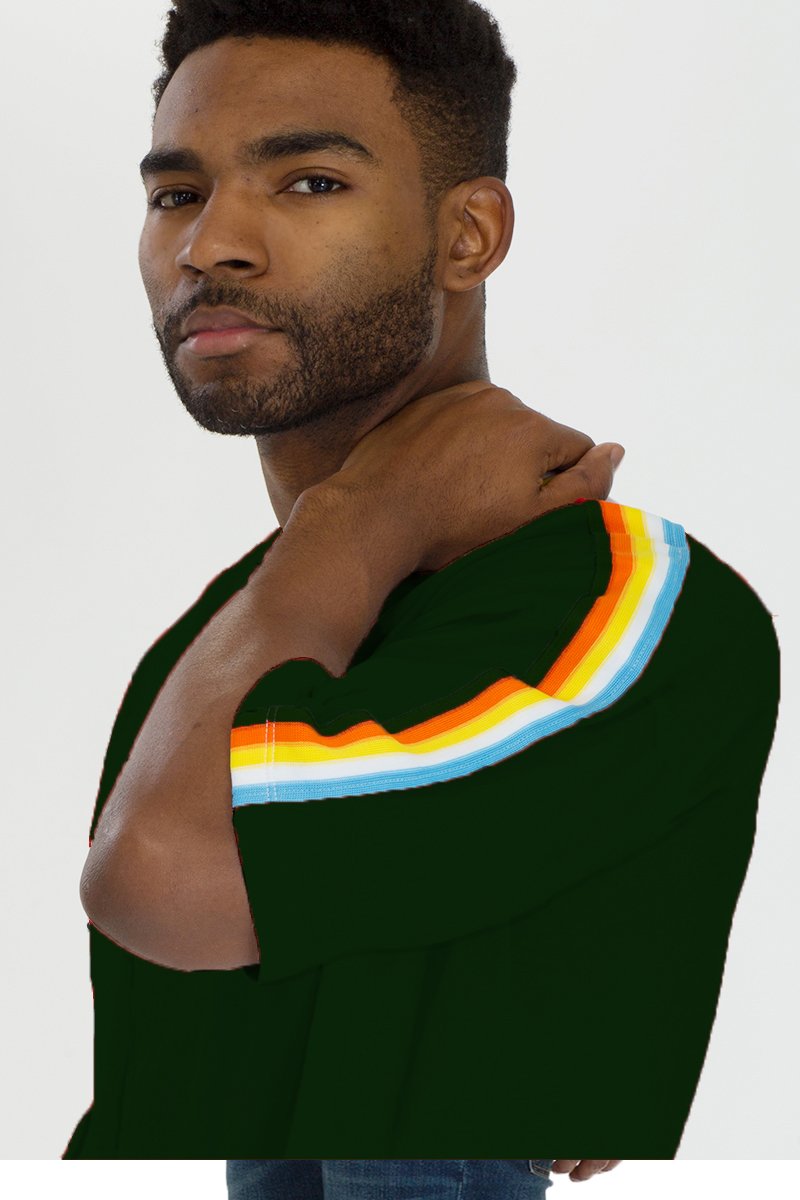 FULL RAINBOW TSHIRT- HUNTER GREEN