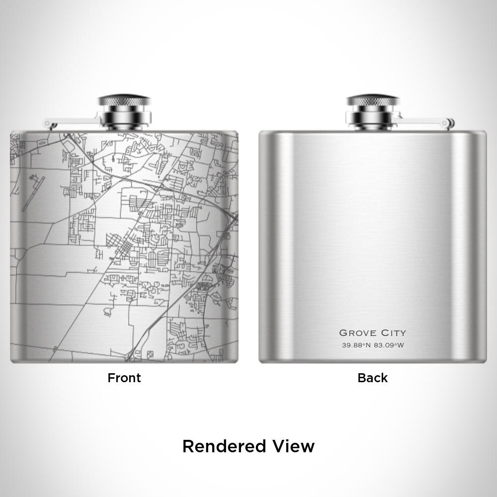 Grove City - Ohio Map Hip Flask